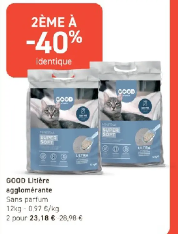 Offre: Litière agglomérante Sans parfum