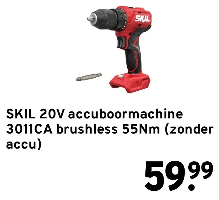Aanbieding: 20V accuboormachine 3011CA brushless 55Nm (zonder accu)