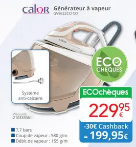 Offre: Calor Générateur à vapeur GV9E22CO CO