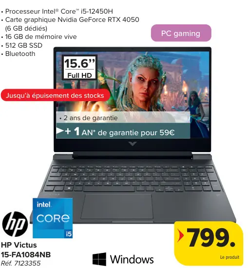 Offre: HP Victus 15-FA1084NB
