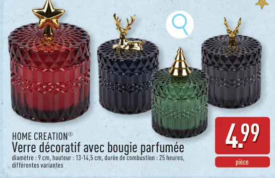 Offre: Verre décoratif avec bougie parfumée
