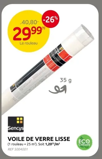 Offre: Voile de verre lisse