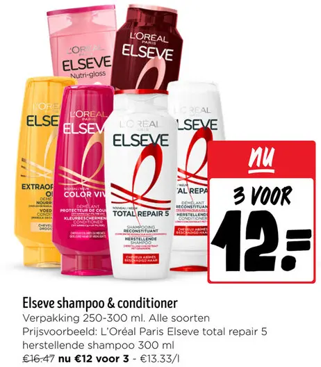 Aanbieding: Elseve shampoo & conditioner