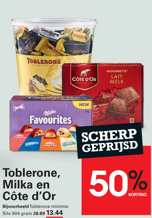 Aanbieding: Toblerone, Milka en Côte d'Or