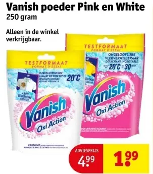 Aanbieding: Vanish poeder Pink en White