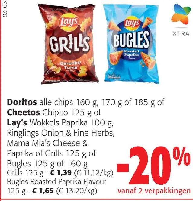 Aanbieding: Doritos, Cheetos en Lay's