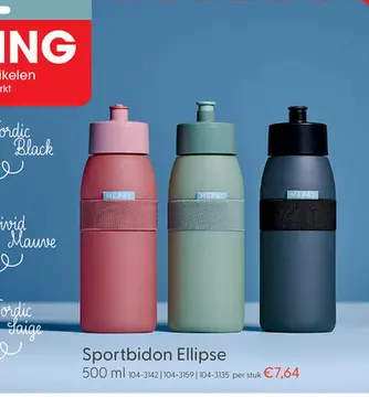 Aanbieding: Mepal sportbidon ellipse 500 ml nordic black