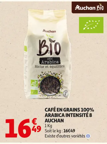 Offre: Café en grains 100% arabica intensité 8