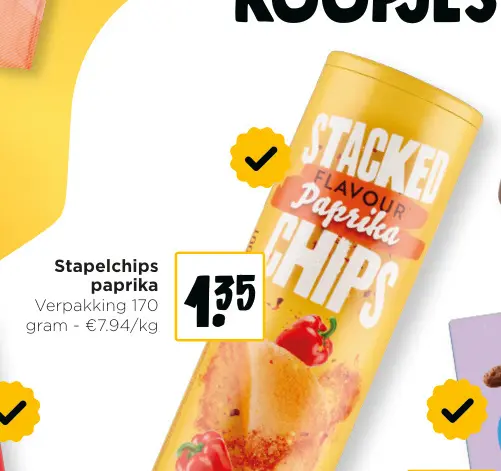 Promotie: Stapelchips paprika