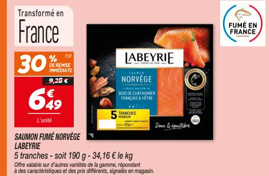 Offre: Saumon fumé norvège