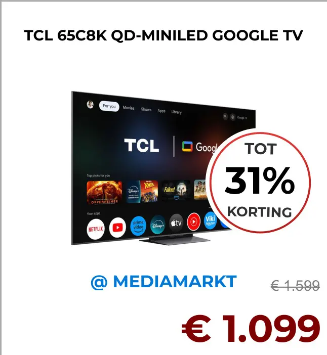 Aanbieding: 65c8k qd-miniled Google tv