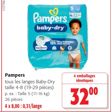 Offre: Pampers baby-dry