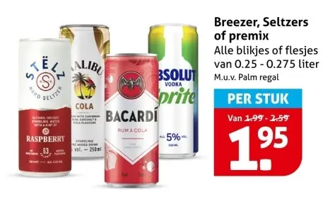 Aanbieding: Breezer, Seltzers of premix