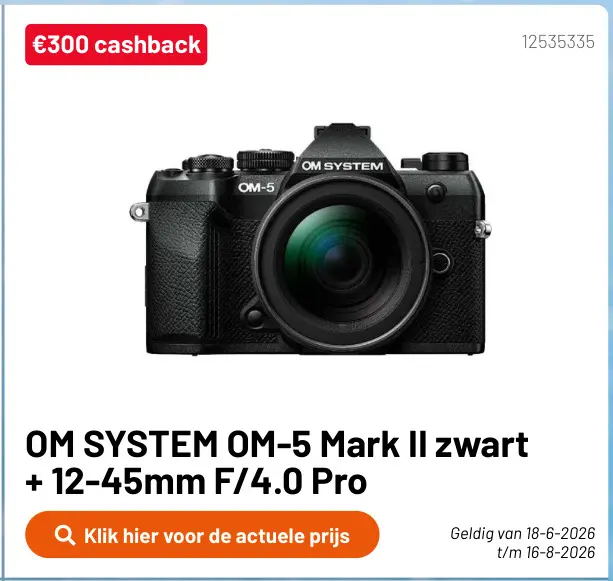 Promotie: OM-5 Mark II zwart + 12-45mm F/4.0 Pro
