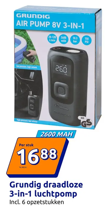 Aanbieding: Draadloze 3-in-1 luchtpomp