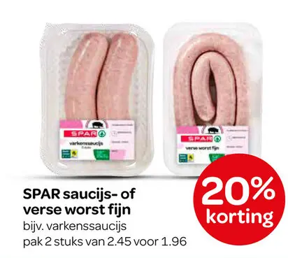 Aanbieding: saucijs- of verse worst fijn