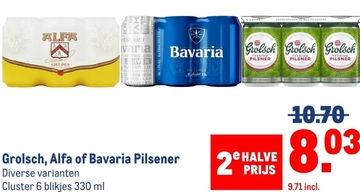 Aanbieding: Grolsch, Alfa of Bavaria Pilsener