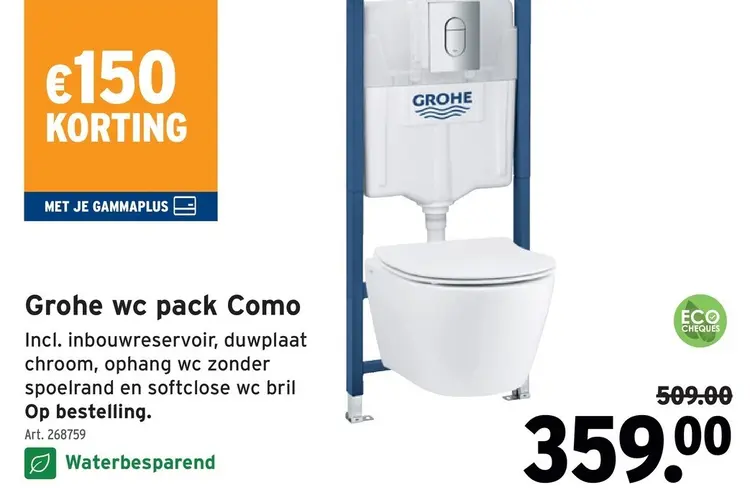 Promotie: Grohe wc pack Como