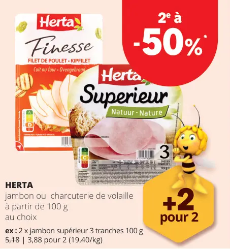 Offre: Jambon ou charcuterie de volaille