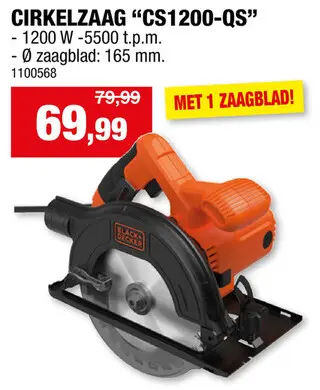 Promotie: CS1200-QS cirkelzaag 1200W 165mm