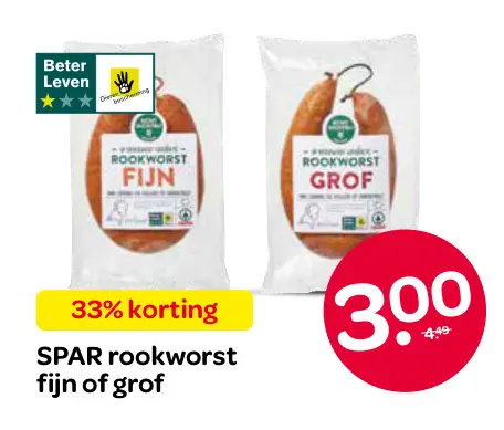 Aanbieding: SPAR rookworst