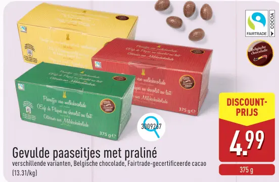 Promotie: Gevulde paaseitjes met praliné