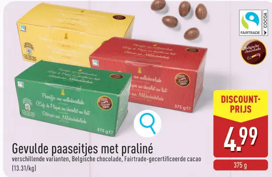 Promotie: Gevulde paaseitjes met praliné