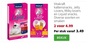 Aanbieding: Vitakraft kattensnacks. Jelly Lovers, Milky l