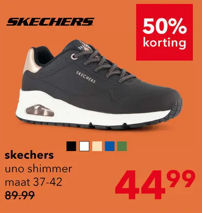 Aanbieding: Skechers Uno-Shimmer Away dames sneakers zwart
