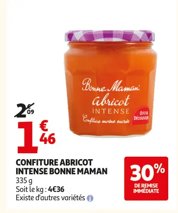 Offre: Confiture abricot intense