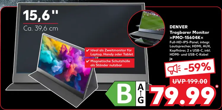 Aanbieding: Tragbarer Monitor "PMO-15604K"