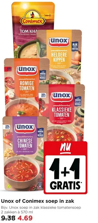 Aanbieding: Unox of Conimex soep in zak