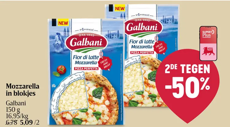 Aanbieding: Mozzarella in blokjes