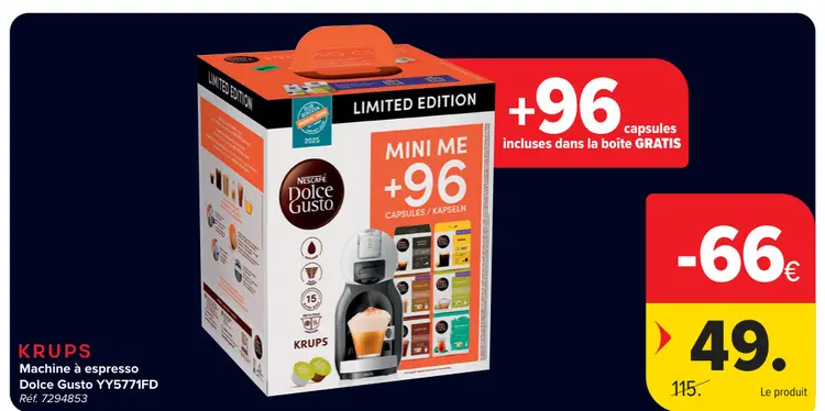 Offre: Machine à espresso Dolce Gusto YY5771FD