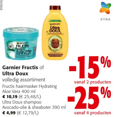 Aanbieding: Garnier Fructis of Ultra Doux volledig assortiment
