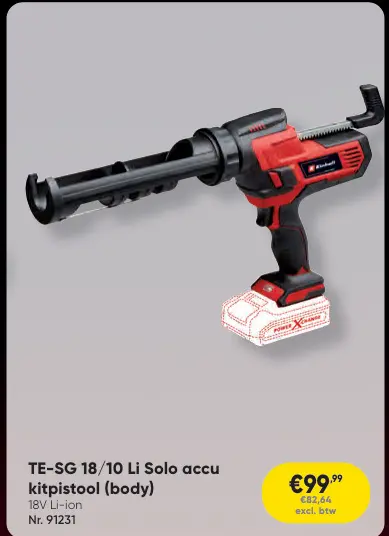 Promotie: TE-SG 18/10 Li Solo accu kitpistool (body)