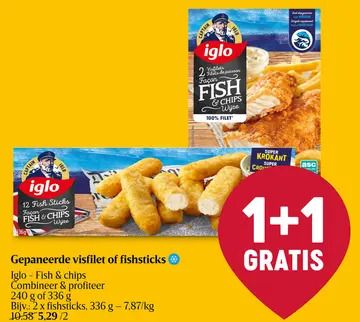 Aanbieding: Gepaneerde visfilet of fishsticks