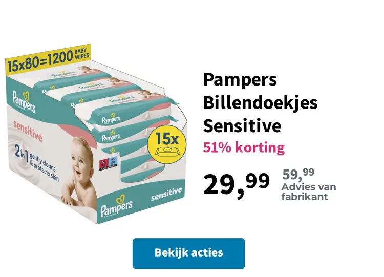 Promotie: Pampers Billendoekjes Sensitive
