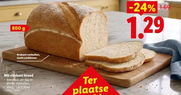 Promotie: Wit vierkant brood