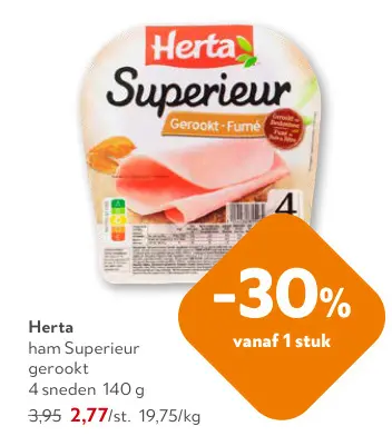 Promotie: ham Superieur gerookt