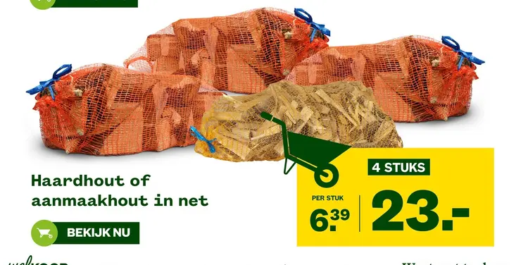 Aanbieding: Haardhout of aanmaakhout in net