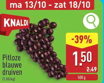 Aanbieding: Pitloze blauwe druiven