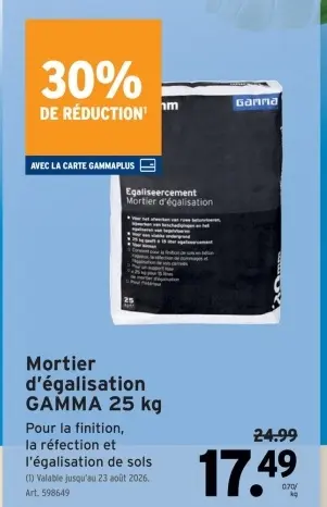 Offre: Mortier d'égalisation