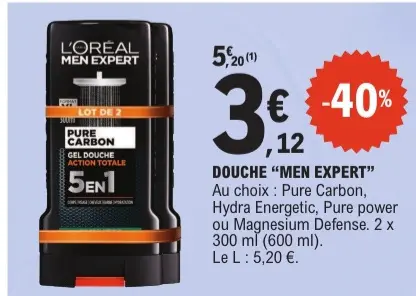 Offre: Douche "men expert"