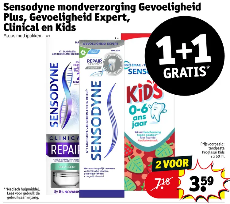 Aanbieding: Mondverzorging Gevoeligheid Plus, Gevoeligheid Expert, Clinical en Kids