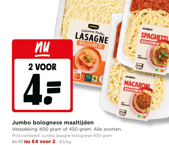 Promotie: Bolognese maaltijden