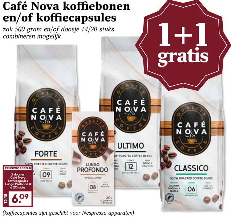 Aanbieding: Café Nova koffiebonen en/of koffiecapsules
