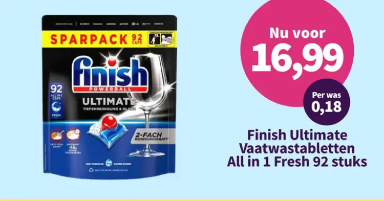 Promotie: Finish Ultimate Vaatwastabletten