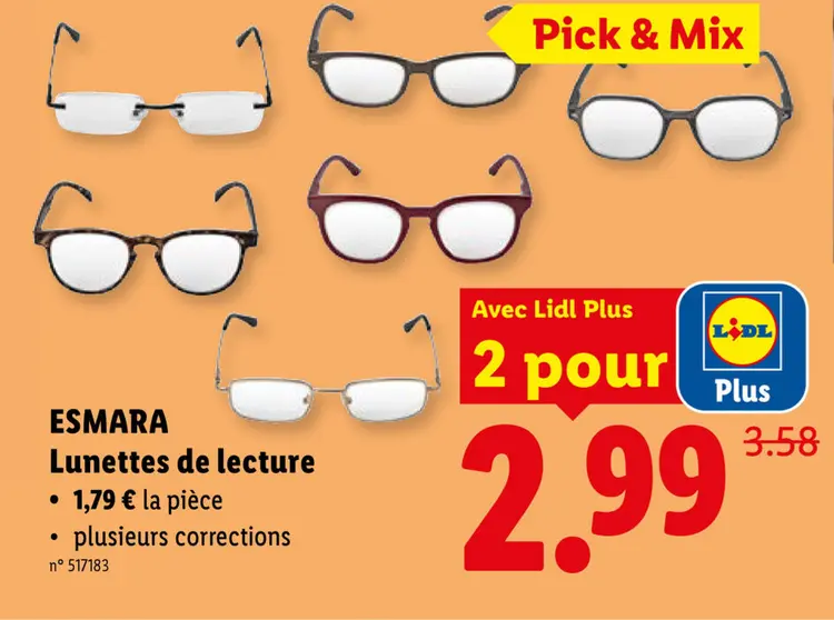 Offre: Lunettes de lecture