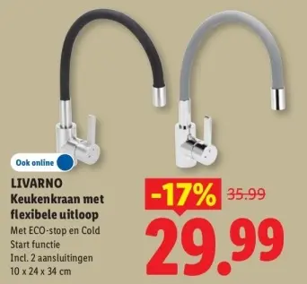 Aanbieding: Keukenkraan met flexibele uitloop